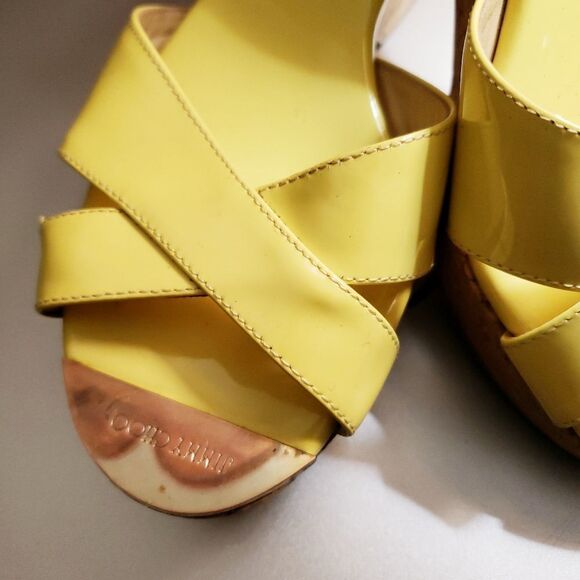 Jimmy Choo Yellow Boho Wedge Sandals - Picture 5 of 5